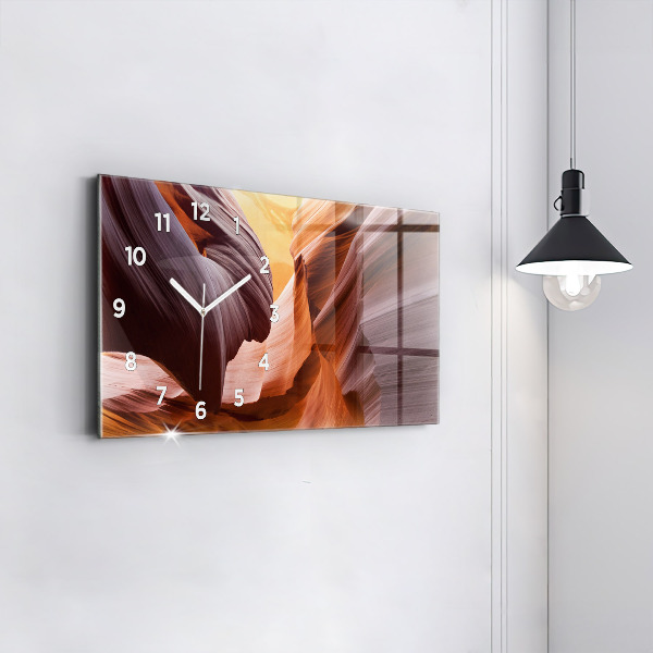 Ceas orizontale de perete din sticlă Canionul Antilopei