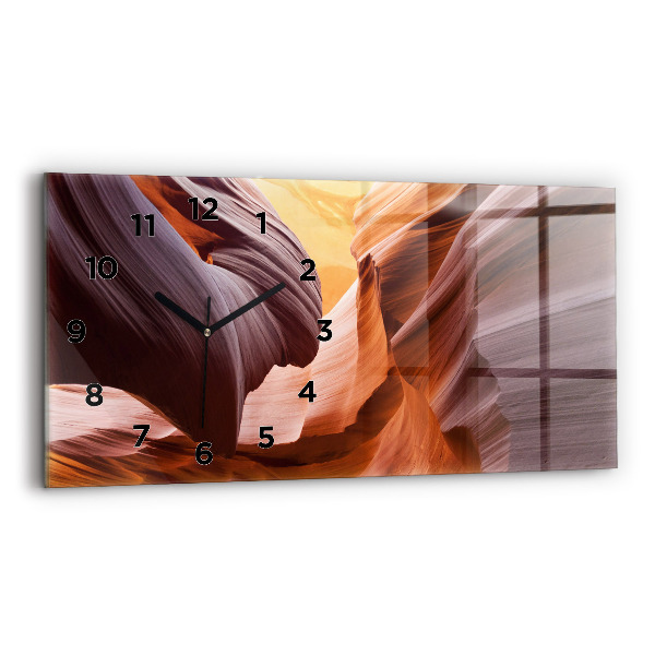 Ceas orizontale de perete din sticlă Canionul Antilopei