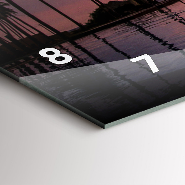 Ceas orizontale de perete din sticlă Palmieri din Hawaii