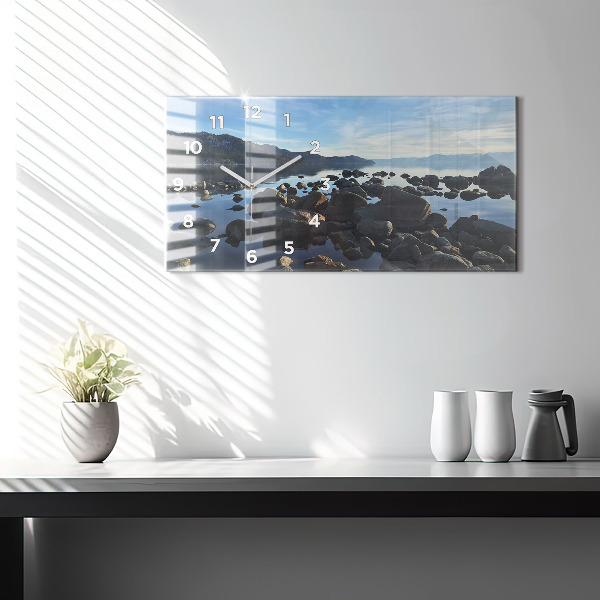 Ceas orizontale de perete din sticlă Vedere la mare
