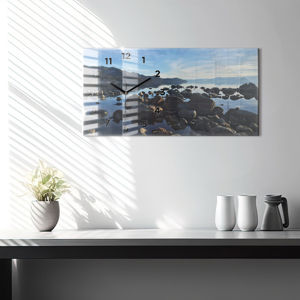 Ceas orizontale de perete din sticlă Vedere la mare