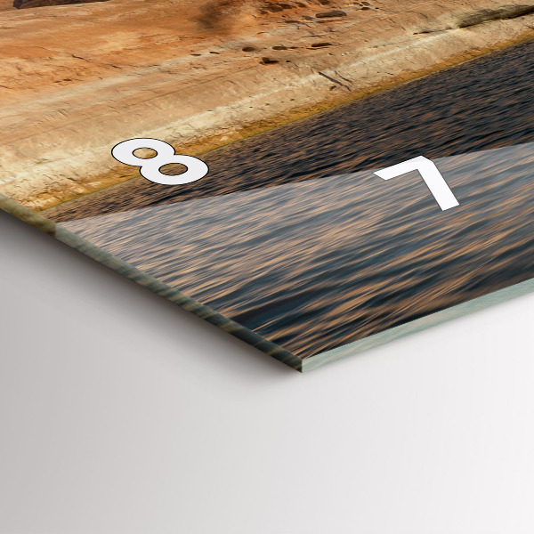 Ceas orizontale de perete din sticlă Persoană schi nautic