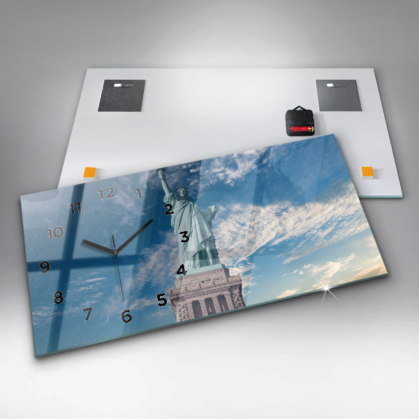 Ceas orizontale de perete din sticlă Statuia Libertății New York
