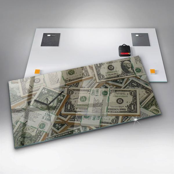 Ceas orizontale de perete din sticlă 1 dolar american