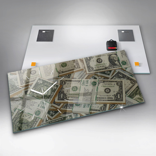 Ceas orizontale de perete din sticlă 1 dolar american