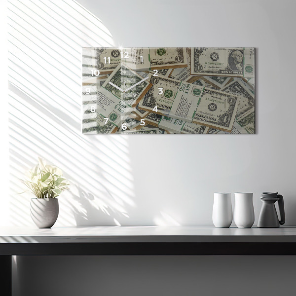 Ceas orizontale de perete din sticlă 1 dolar american