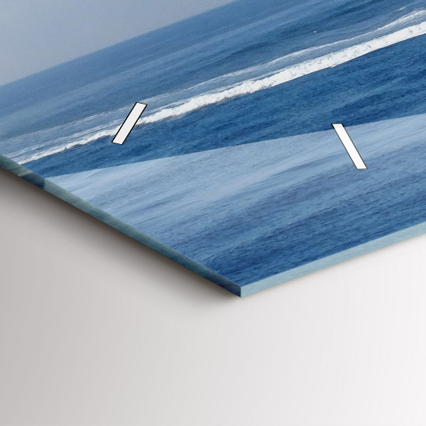 Ceas orizontale de perete din sticlă O barcă cu vele pe ocean