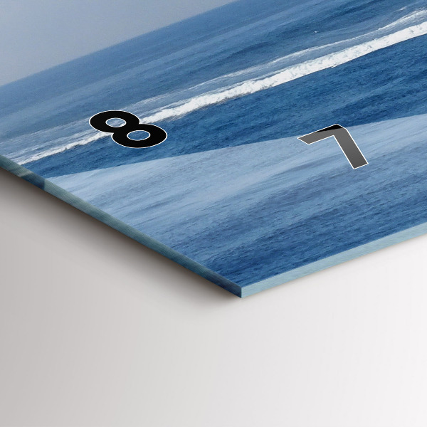 Ceas orizontale de perete din sticlă O barcă cu vele pe ocean