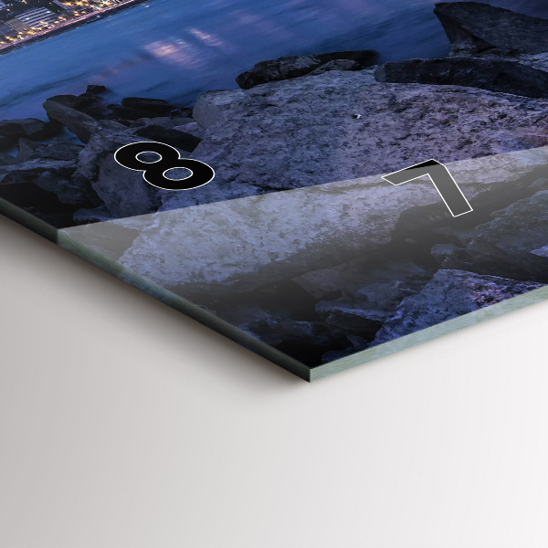 Ceas orizontale de perete din sticlă Mal stâncos sub pod