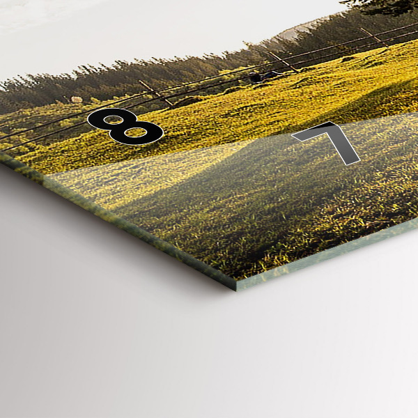 Ceas orizontale de perete din sticlă Un copac pe un deal