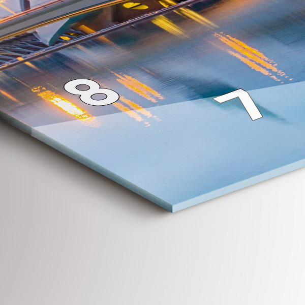 Ceas orizontale de perete din sticlă Orașul apus de soare