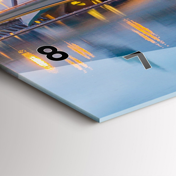 Ceas orizontale de perete din sticlă Orașul apus de soare