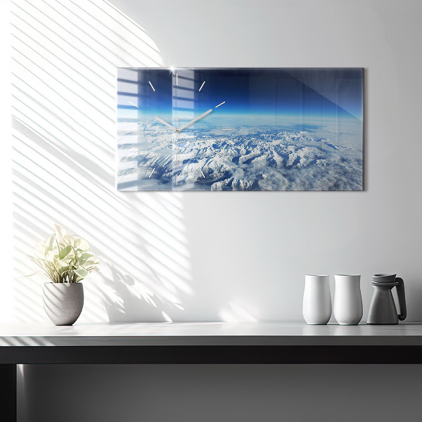 Ceas orizontale de perete din sticlă Barcă de pescuit în port