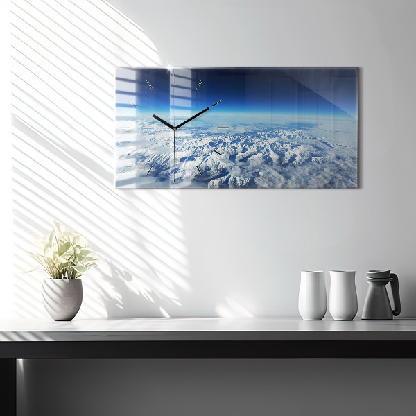 Ceas orizontale de perete din sticlă Barcă de pescuit în port