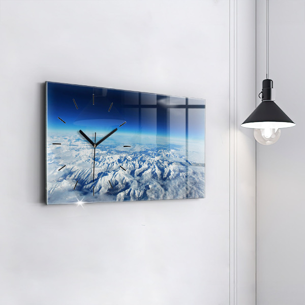 Ceas orizontale de perete din sticlă Barcă de pescuit în port