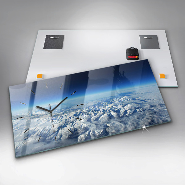 Ceas orizontale de perete din sticlă Barcă de pescuit în port