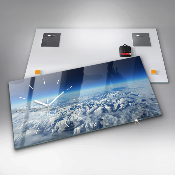 Ceas orizontale de perete din sticlă Barcă de pescuit în port