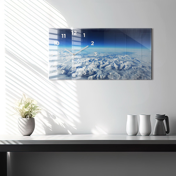 Ceas orizontale de perete din sticlă Barcă de pescuit în port