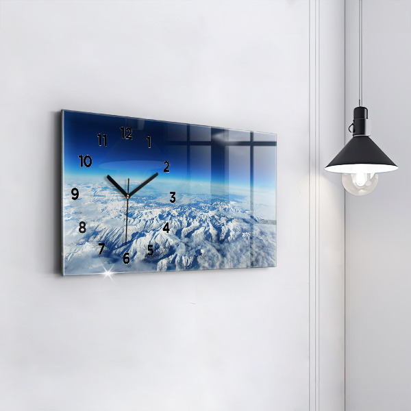 Ceas orizontale de perete din sticlă Barcă de pescuit în port