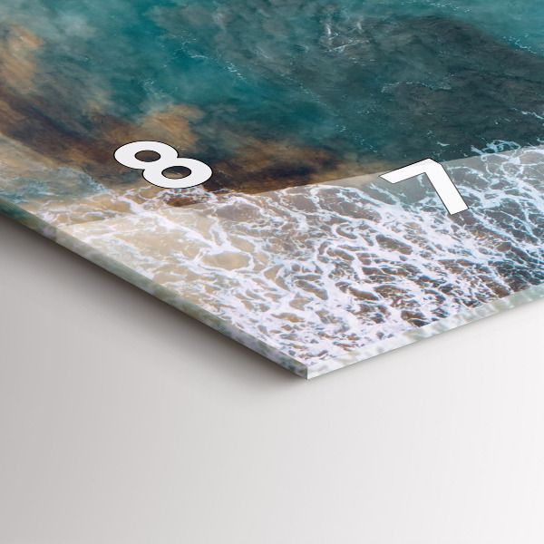 Ceas orizontale de perete din sticlă Fiordurile din Costa Blanca