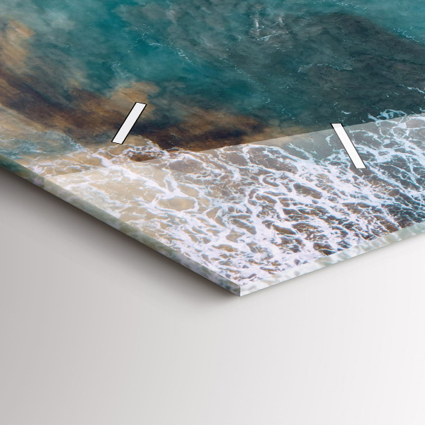 Ceas orizontale de perete din sticlă Fiordurile din Costa Blanca