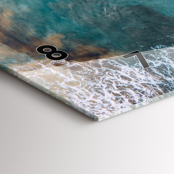 Ceas orizontale de perete din sticlă Fiordurile din Costa Blanca