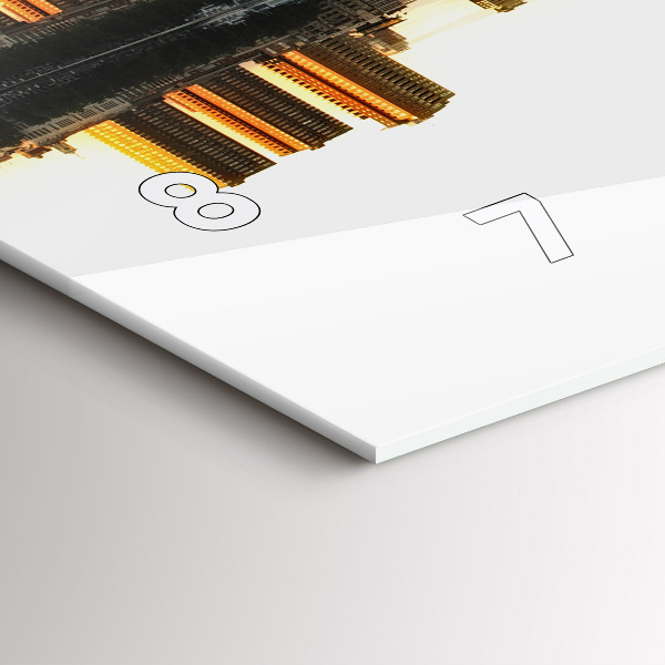 Ceas orizontale de perete din sticlă Un oraș pe râu