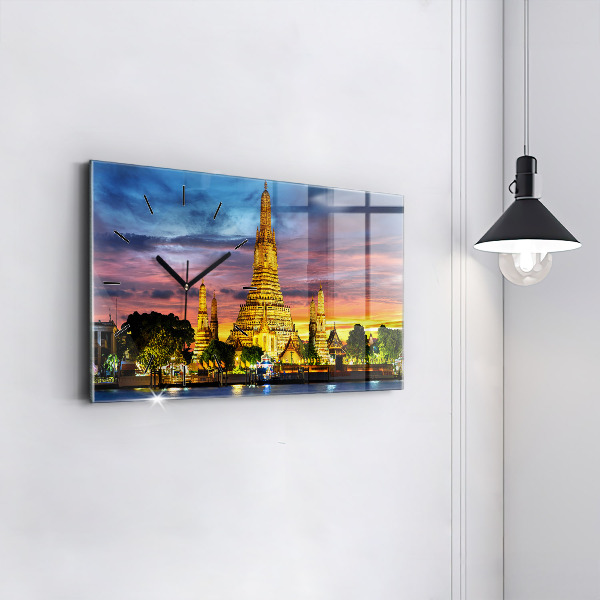 Ceas orizontale de perete din sticlă Templul din Bangkok