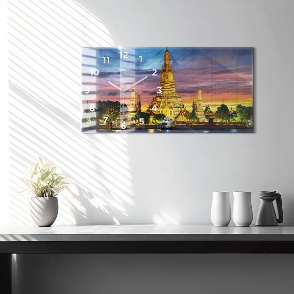 Ceas orizontale de perete din sticlă Templul din Bangkok