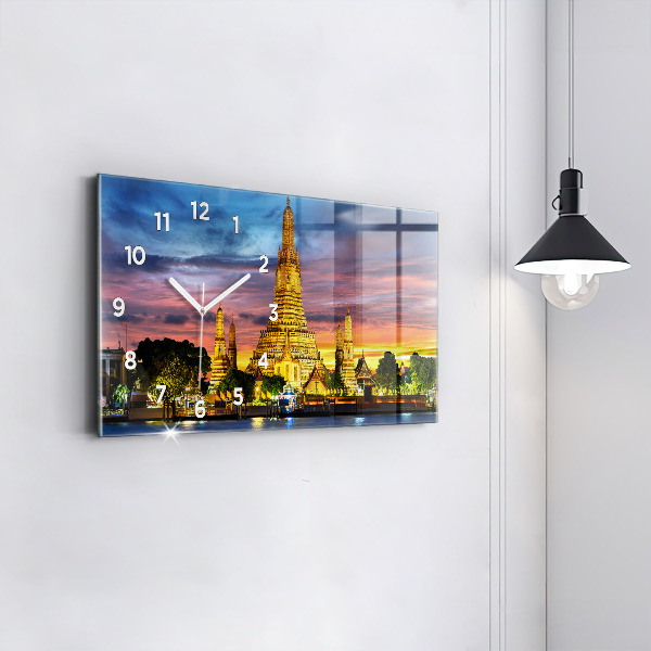 Ceas orizontale de perete din sticlă Templul din Bangkok