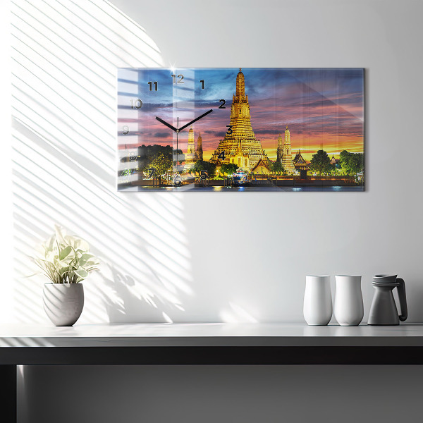 Ceas orizontale de perete din sticlă Templul din Bangkok