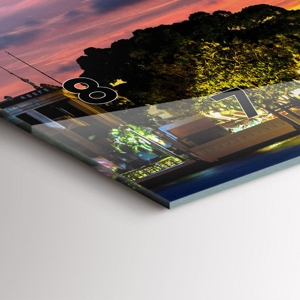 Ceas orizontale de perete din sticlă Templul din Bangkok