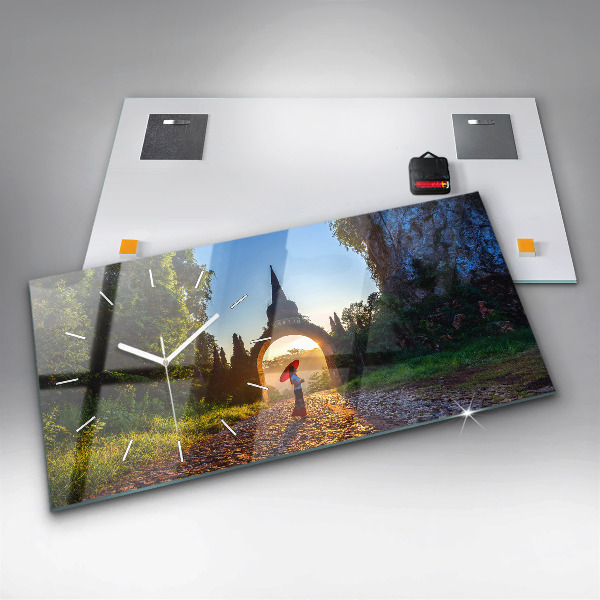 Ceas orizontale de perete din sticlă Parcul Surat Thani Thailanda