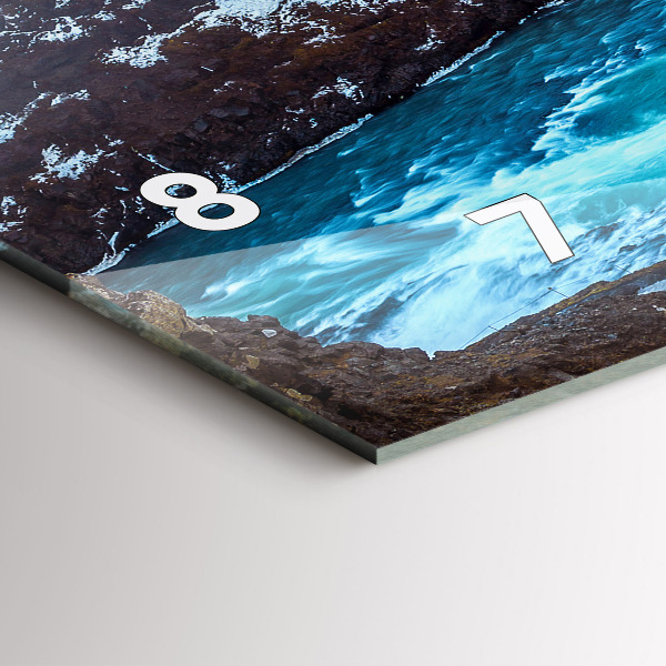 Ceas orizontale de perete din sticlă Cascada Gullfoss din Islanda