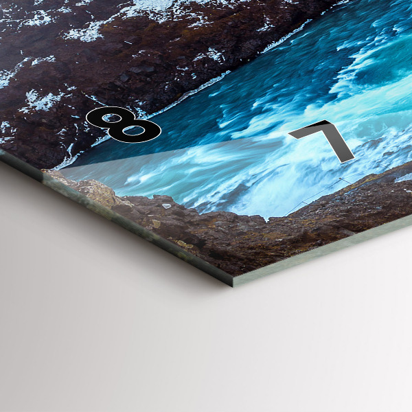 Ceas orizontale de perete din sticlă Cascada Gullfoss din Islanda