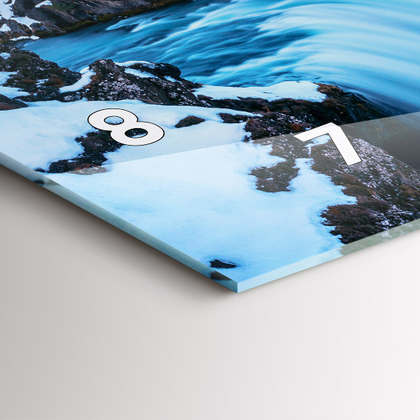 Ceas orizontale de perete din sticlă Cascada Godafoss Islanda