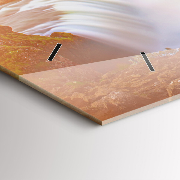 Ceas orizontale de perete din sticlă Godafoss în Islanda