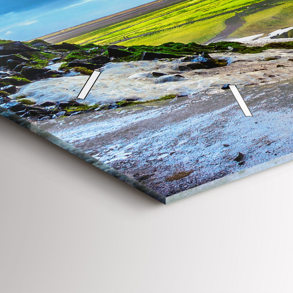 Ceas orizontale de perete din sticlă Cascada în Islanda