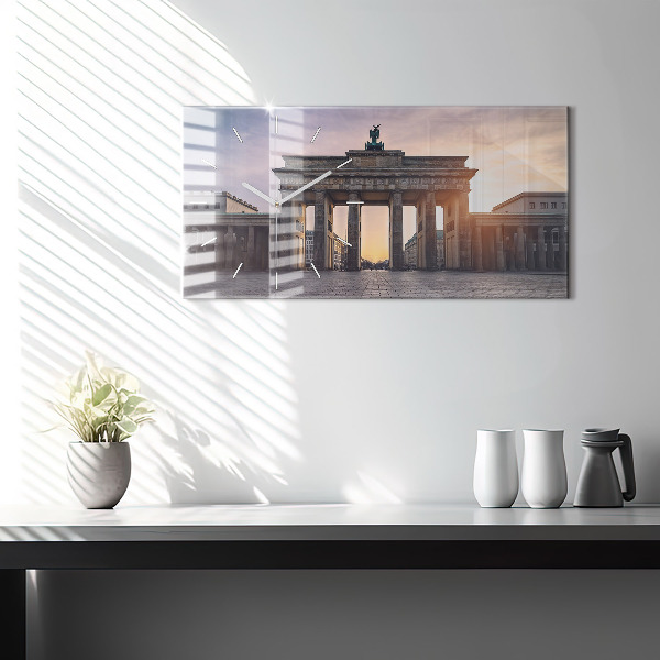 Ceas orizontale de perete din sticlă Poarta Brandenburg