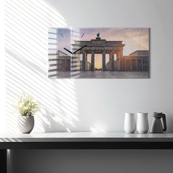 Ceas orizontale de perete din sticlă Poarta Brandenburg