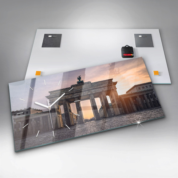 Ceas orizontale de perete din sticlă Poarta Brandenburg