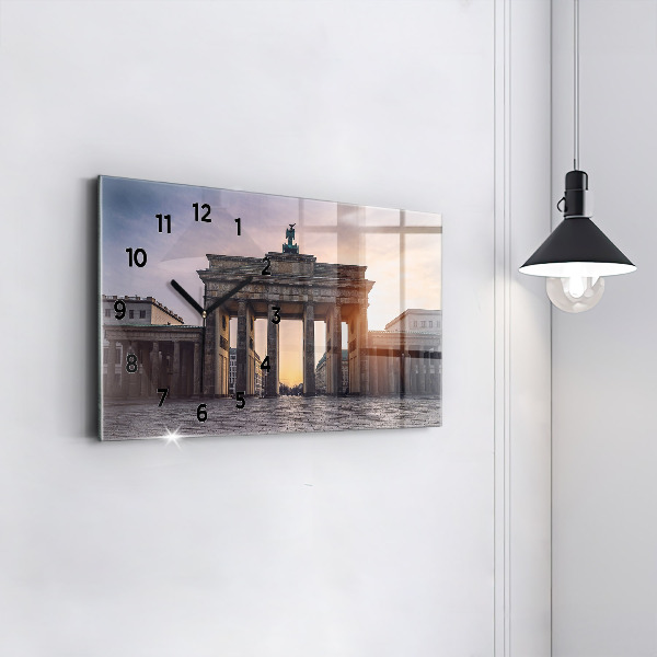 Ceas orizontale de perete din sticlă Poarta Brandenburg