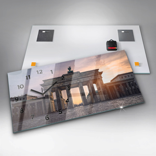 Ceas orizontale de perete din sticlă Poarta Brandenburg