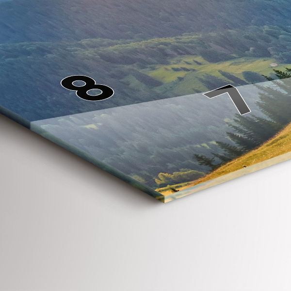 Ceas orizontale de perete din sticlă Peisaj cu păduri