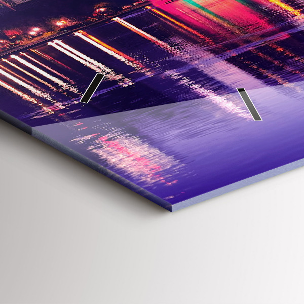 Ceas orizontale de perete din sticlă Orizontul orașului Orlando