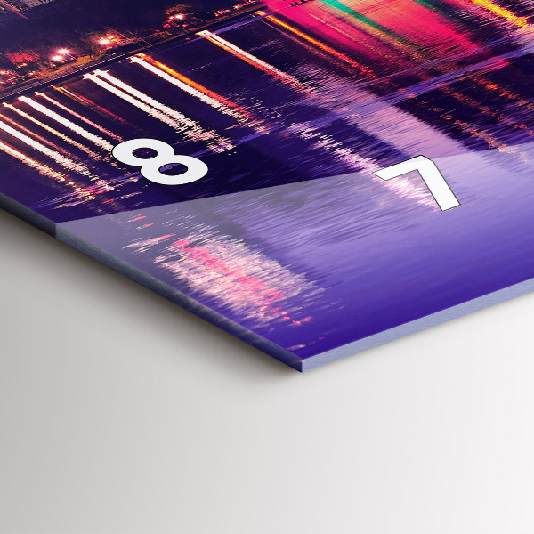 Ceas orizontale de perete din sticlă Orizontul orașului Orlando