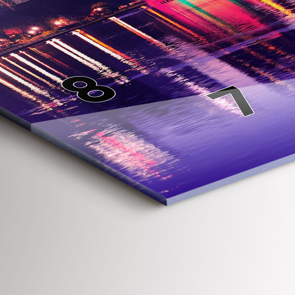 Ceas orizontale de perete din sticlă Orizontul orașului Orlando