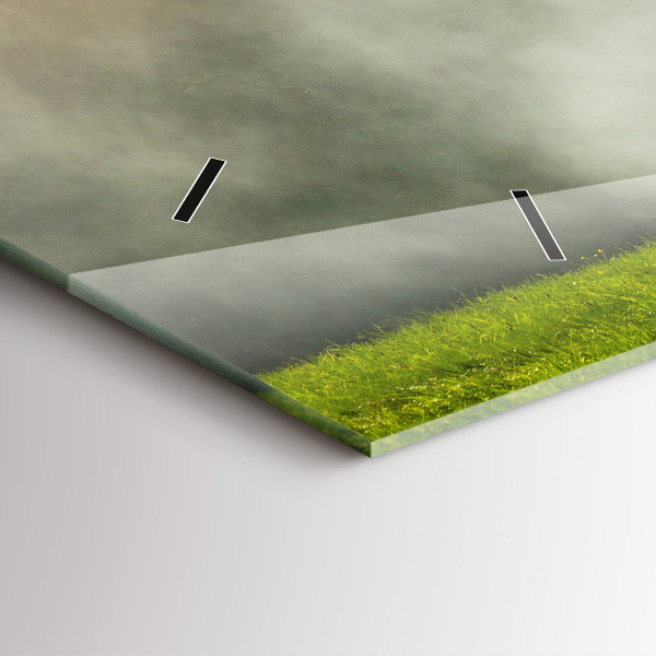 Ceas orizontale de perete din sticlă Peisaj montan