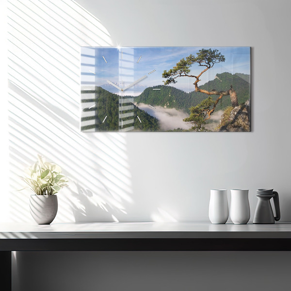 Ceas orizontale de perete din sticlă Sokolica Wierch în Munții Pieniny