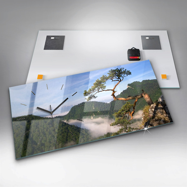 Ceas orizontale de perete din sticlă Sokolica Wierch în Munții Pieniny